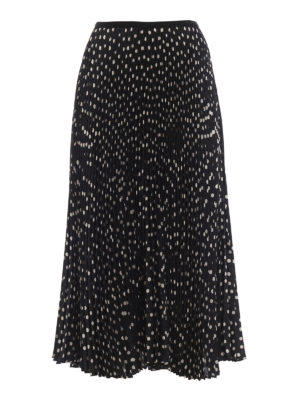 Paolo Fiorillo: gonne al ginocchio  e longuette - Gonna a pois in twill plissettato