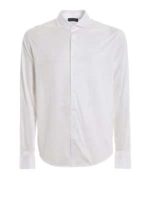 Paolo Fiorillo: camicie - Camicia bianca in jersey di cotone