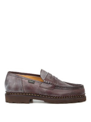 PARABOOT: Mocassini e slippers - Mocassini Reims in pelle marrone