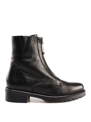 PATRIZIA PEPE: tronchetti - Tronchetti in pelle con zip frontale