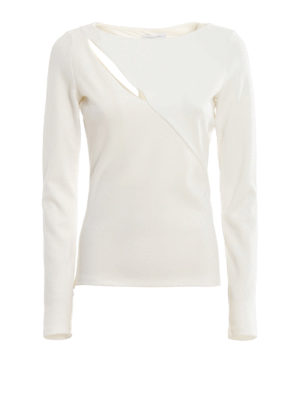 PATRIZIA PEPE: bluse - Blusa in crepe con dettaglio cut out