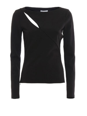 PATRIZIA PEPE: bluse - Blusa in crepe con dettaglio cut out