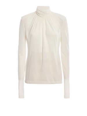 PATRIZIA PEPE: bluse - Blusa con scollo drappeggiato