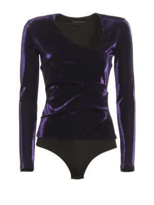PATRIZIA PEPE: bluse - Body in lurex viola