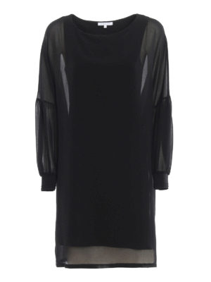 PATRIZIA PEPE: abiti al ginocchio - Abito in georgette con spalla scesa