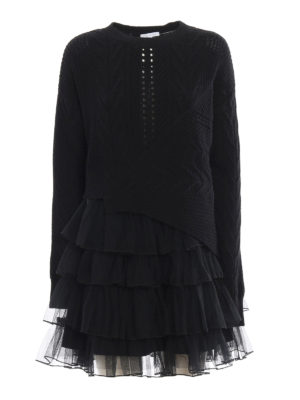 PATRIZIA PEPE: abiti al ginocchio - Abito con gonna a balze in tulle