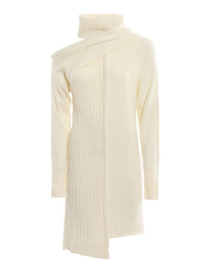 PATRIZIA PEPE: abiti al ginocchio - Abito asimmetrico in maglia di lana