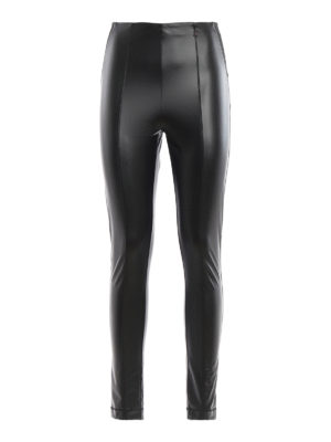 PATRIZIA PEPE: pantaloni in pelle - Leggings in simil pelle
