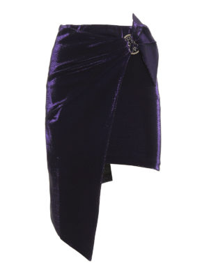 PATRIZIA PEPE: minigonne - Minigonna asimmetrica in lurex viola