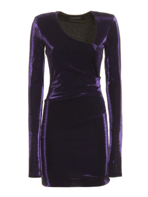PATRIZIA PEPE: abiti corti - Abito aderente in lurex viola