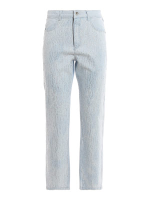 PATRIZIA PEPE: straight leg jeans - Rhinestone jeans