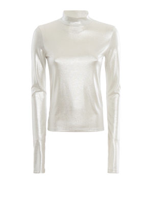 PATRIZIA PEPE: t-shirt - T-shirt in jersey laminato
