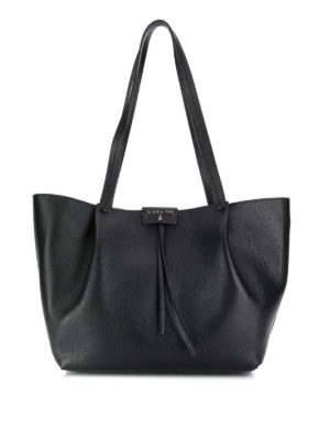 PATRIZIA PEPE: totes bags - Pepe City black leather medium tote bag