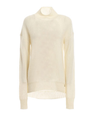 PATRIZIA PEPE: Cuellos altos y polos - Suéter Con Cuello Alto - Blanco