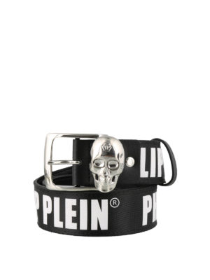 PHILIPP PLEIN: cinture - Cintura in tessuto con fibbia teschio
