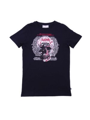 Philipp Plein Junior: t-shirts - Aloha Plein T-shirt in black