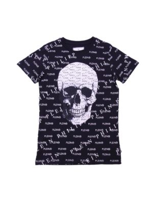 Philipp Plein Junior: t-shirts - PP Skull T-shirt with all-over logo