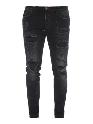 PHILIPP PLEIN: skinny jeans - Statement destroyed jeans