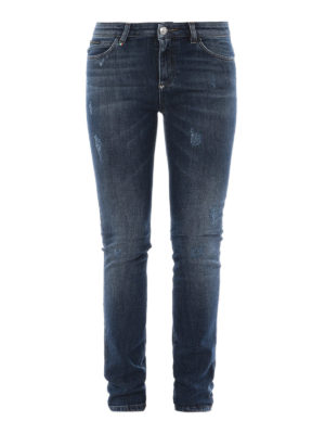 PHILIPP PLEIN: jeans skinny - Jeans slim in denim di cotone stretch