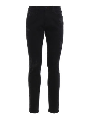 PHILIPP PLEIN: straight leg jeans - Destroy detailed jeans