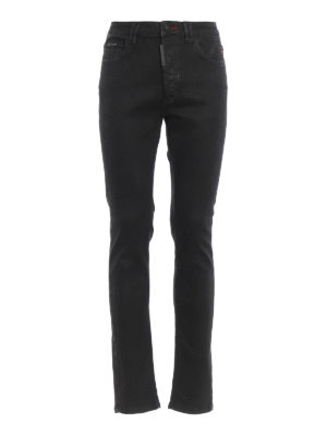 PHILIPP PLEIN: straight leg jeans - Super Straight Gothic jeans