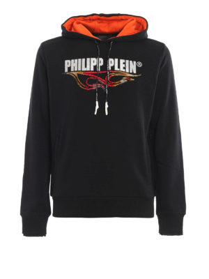 PHILIPP PLEIN: Sweatshirts & Sweaters - Flame crystal logo black sweater