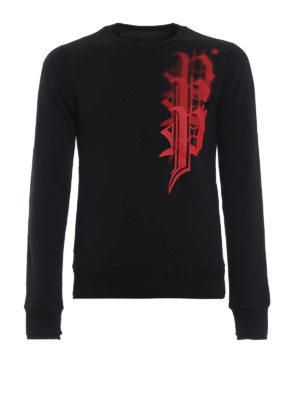 PHILIPP PLEIN: Felpe e maglie - Felpa nera In Tone Fucking Fresh