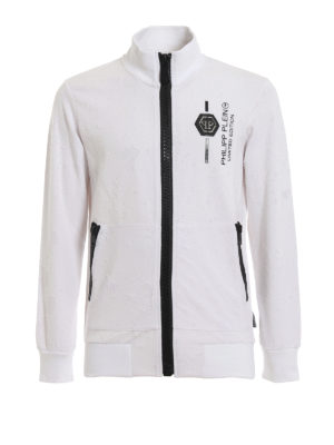 PHILIPP PLEIN: Felpe e maglie - Felpa destroyed con zip e placca logo