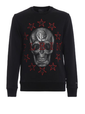 PHILIPP PLEIN: Felpe e maglie - Felpa nera Peace con logo ricamato
