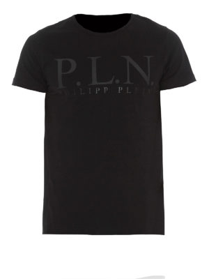 PHILIPP PLEIN: t-shirt - T-shirt Rock PP nera con cristalli