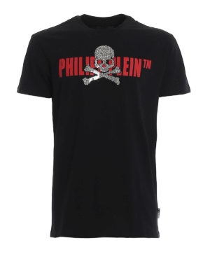 PHILIPP PLEIN: t-shirts - Logo lettering and Skull T-shirt