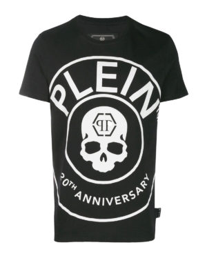 PHILIPP PLEIN: t-shirts - Maxi printed logo black T-shirt