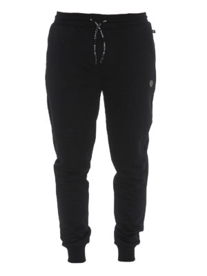 PHILIPP PLEIN: pantaloni sport - Pantaloni da jogging neri in cotone