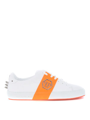PHILIPP PLEIN: trainers - Contrasting stripe studded sneakers