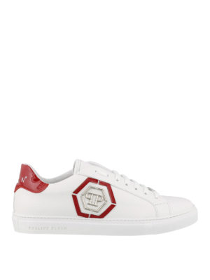 PHILIPP PLEIN: trainers - Low-top leather sneakers with logo
