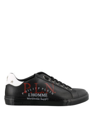 PHILIPP PLEIN: sneakers - Sneaker basse P.L.N. nere in pelle