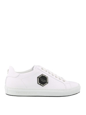 PHILIPP PLEIN: sneakers - Sneaker bianche Statement in pelle