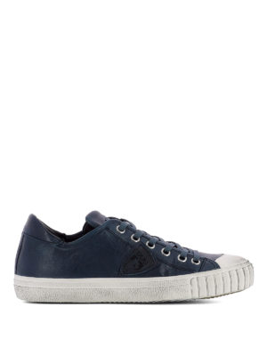 PHILIPPE MODEL: sneakers - Sneaker Gare in pelle blu scura