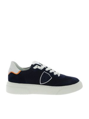 PHILIPPE MODEL: trainers - Temple S sneakers in blue and white
