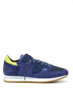 PHILIPPE MODEL: sneakers - Sneaker Tropez blu in suede e nylon