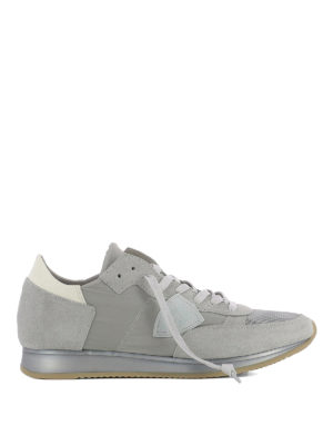 Philippe Model: trainers - Tropez grey nylon & suede sneakers