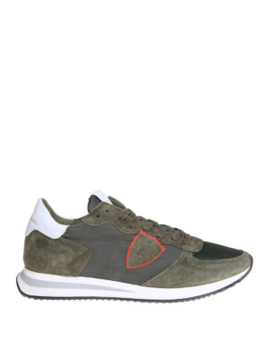 PHILIPPE MODEL: sneakers - Sneaker Trpx Mondial in nylon e suede verdi