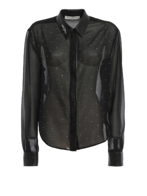 Philosophy di Lorenzo Serafini: shirts - Eco leather detailed strass shirt
