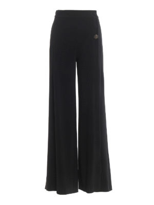 Pinko: casual trousers - Stare jewel button black palazzo trousers