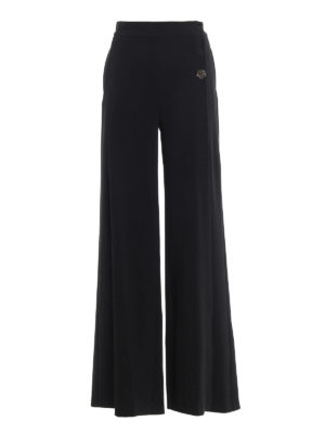 Pinko: casual trousers - Stare jewel button palazzo trousers