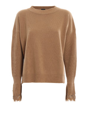 Pinko: maglia collo rotondo - Maglia Coreano in lana con strass