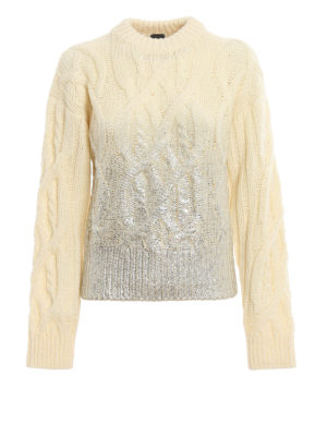 Pinko: crew necks - Etiope laminated sweater