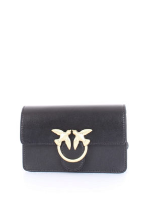 Pinko: cross body bags - Baby Love Bag Simply black leather bag