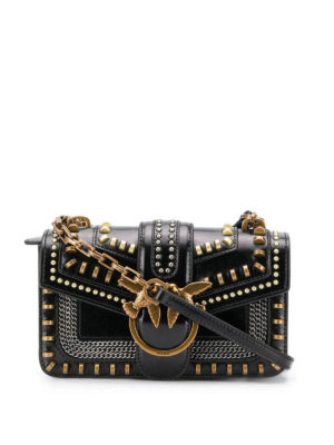 Pinko: cross body bags - Love Mix Studs black mini bag