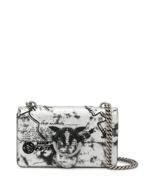 Pinko: cross body bags - Mini Love Romantic silver bag